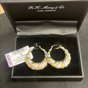 R.H. Macy & Co. Gold and Silver Hoop Earrings